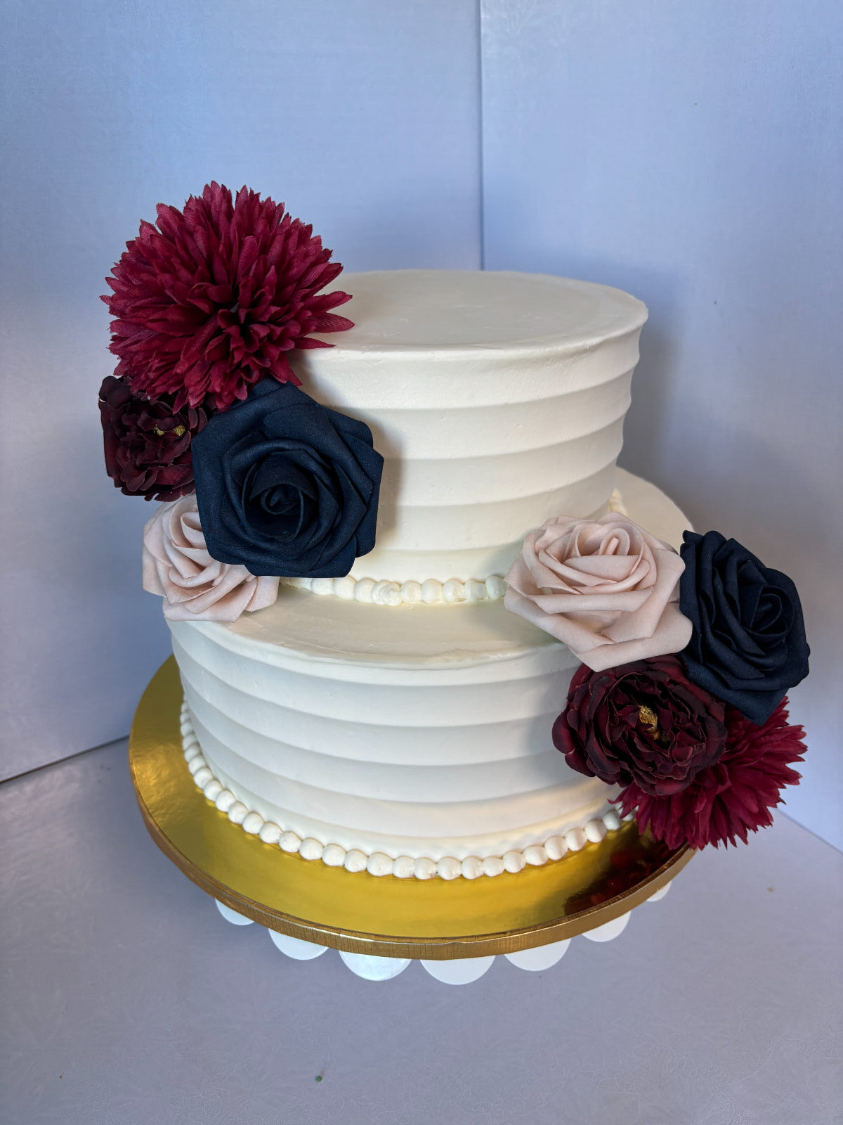 2 tier scraped floral